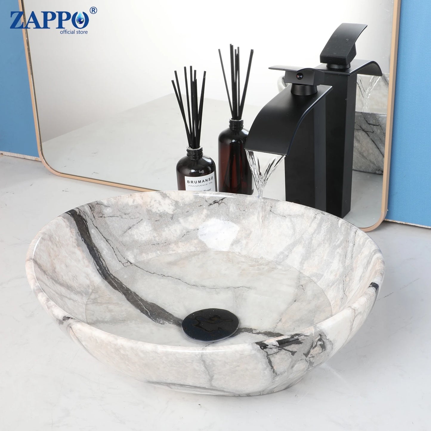 Mekkahla Rectangular Ceramic Vessel Sink With Faucet