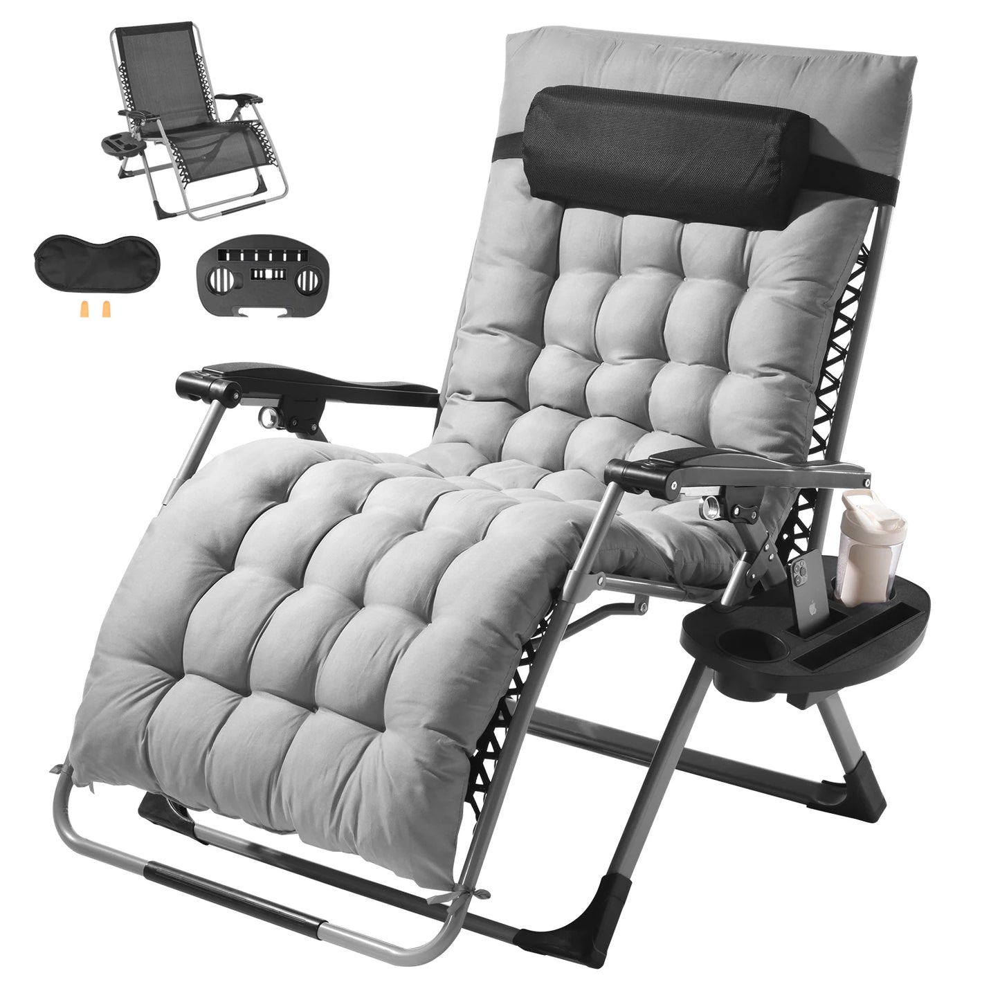 SucceBuy Zero Gravity Chair Anti Gravity Recliner With Footrest Cupholder