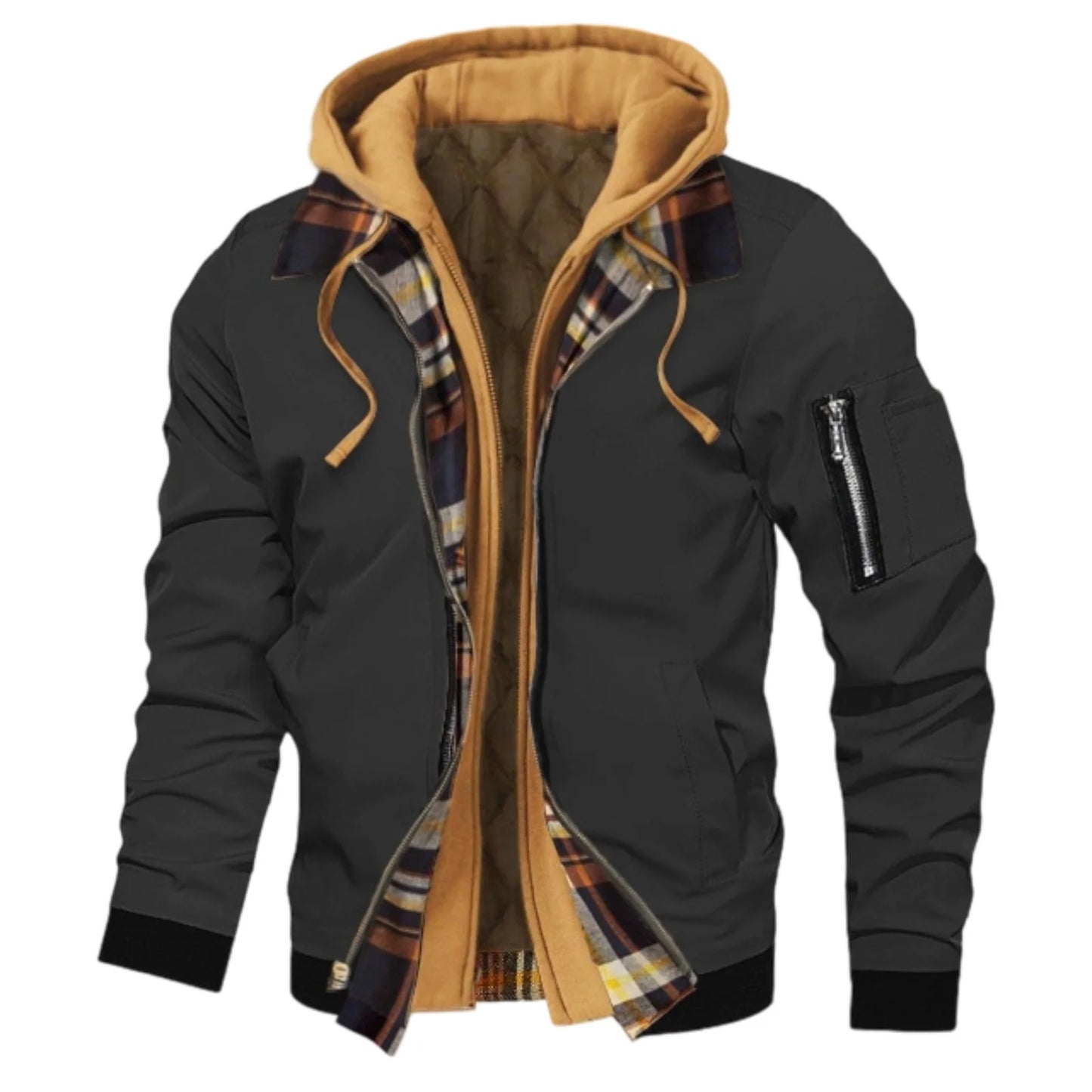 CN Guangdong Men Winter Hooded Jacket With Faux Fur Lining