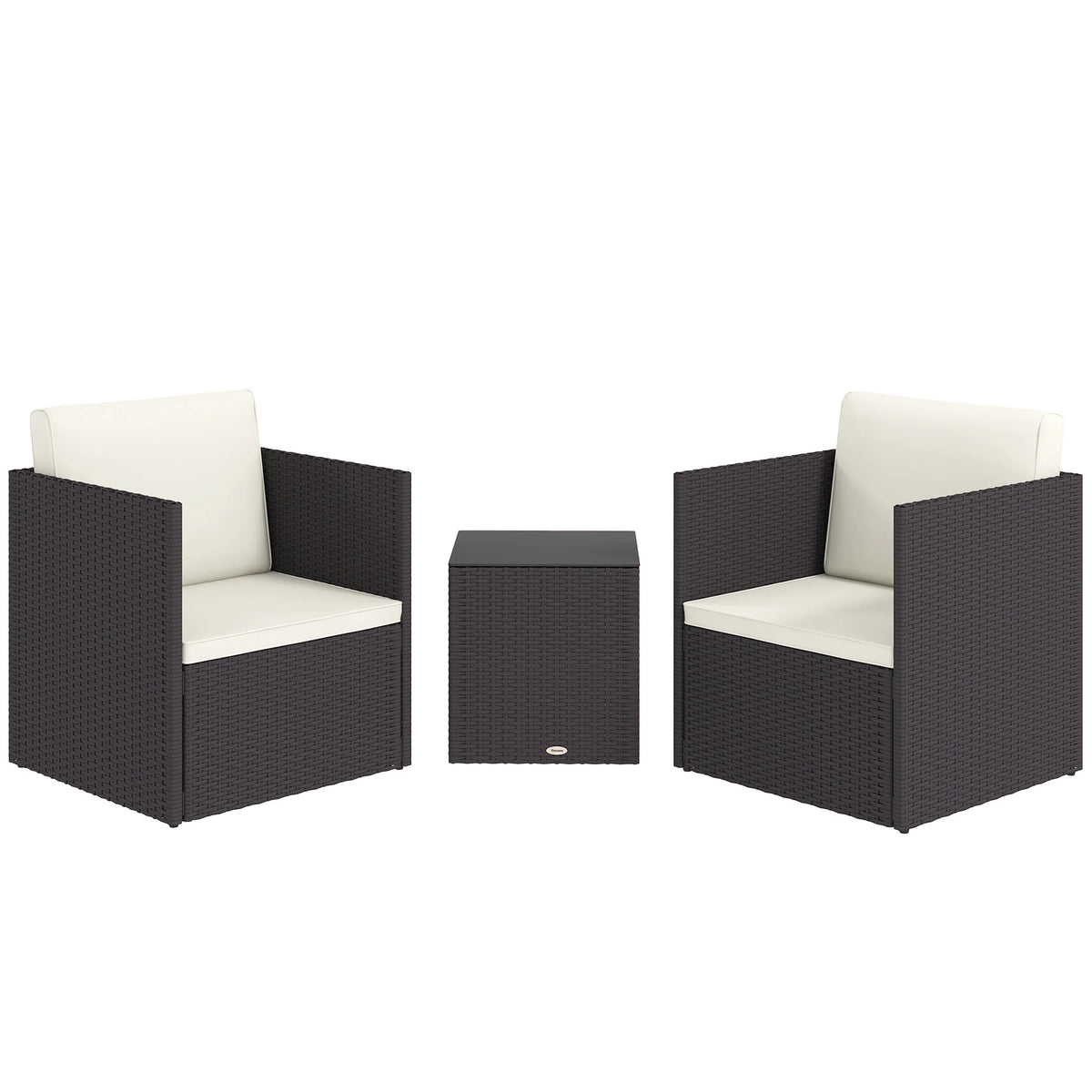 Outsunny Folding Wicker Bistro Patio Furniture Set For Garden