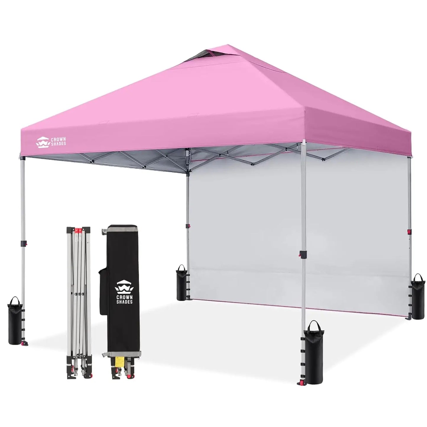 10x10 Ft Pop-up Awning with One Side Wall - One-click Setup Beach Tent - Outdoor Awning for Events and Parties, Customizable.