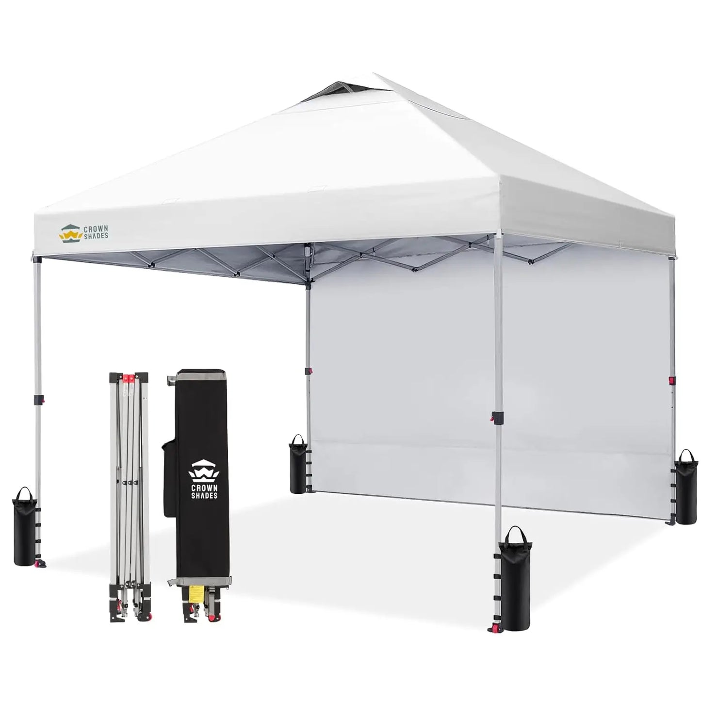 10x10 Ft Pop-up Awning with One Side Wall - One-click Setup Beach Tent - Outdoor Awning for Events and Parties, Customizable.