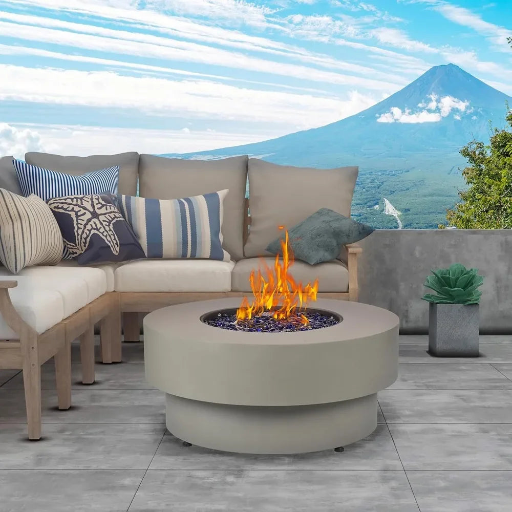 Outdoor Gas Fire Pit Table 50,000 BTU Convertible Propane Natural Gas