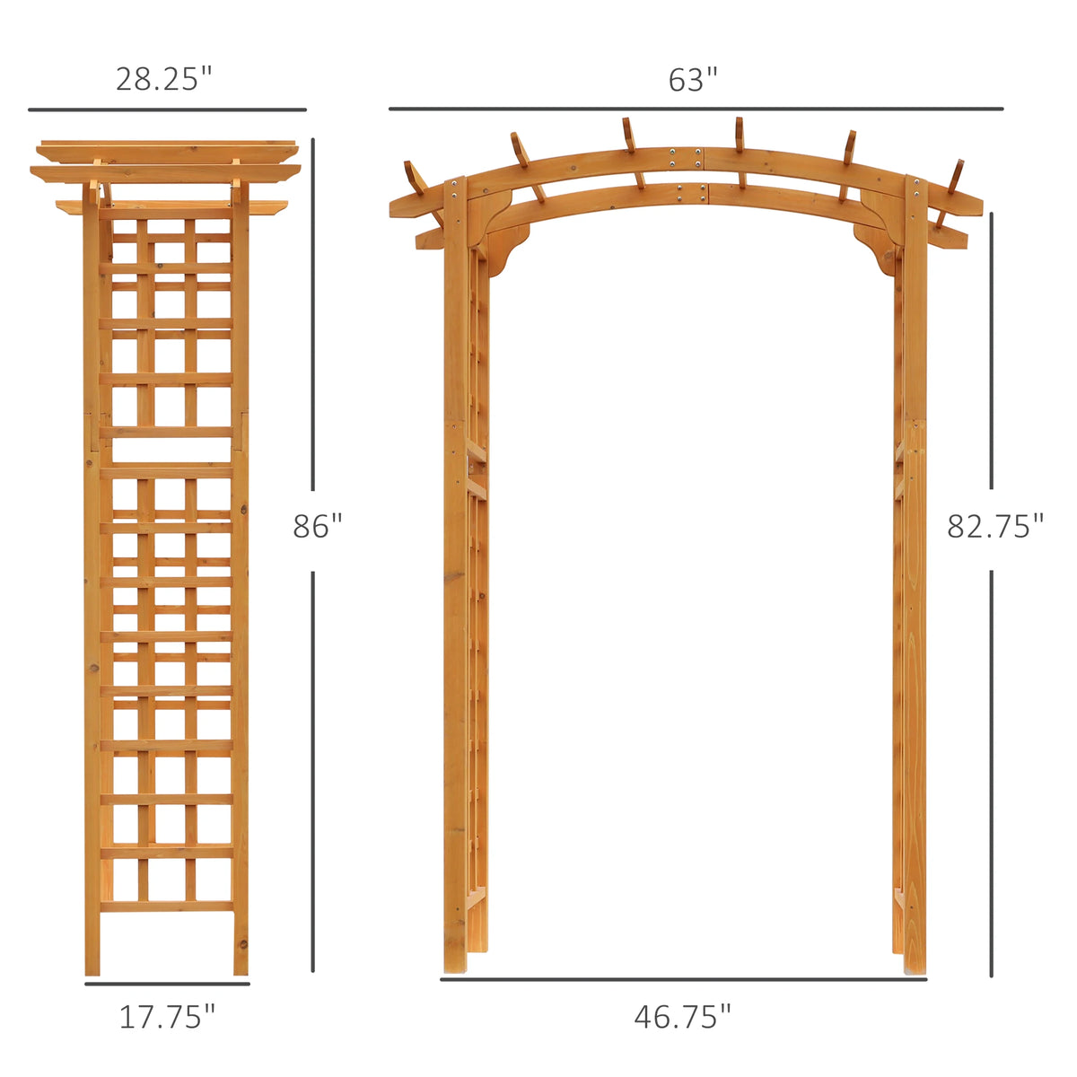 Outsunny Wooden Garden Arch For Outdoor Wedding Decor