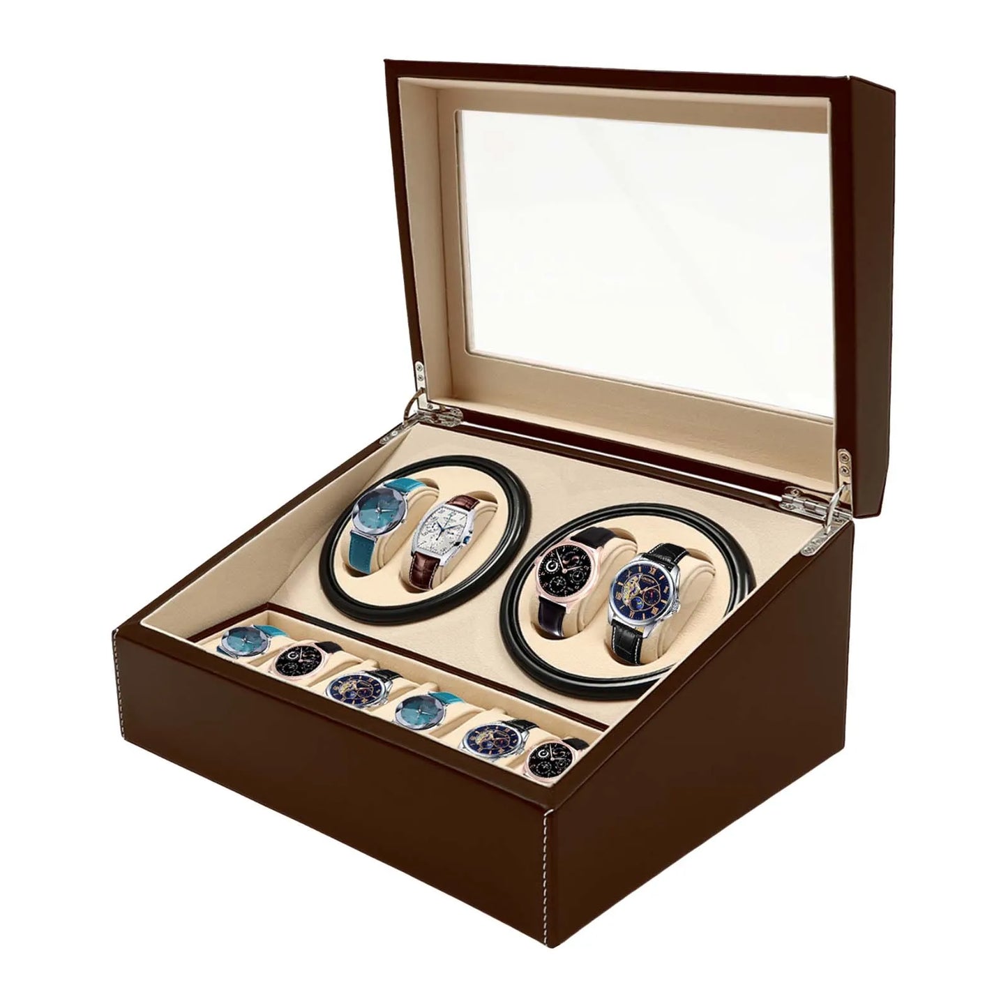 Hign-concerned Watch Winder Box With PU Leather Display Case