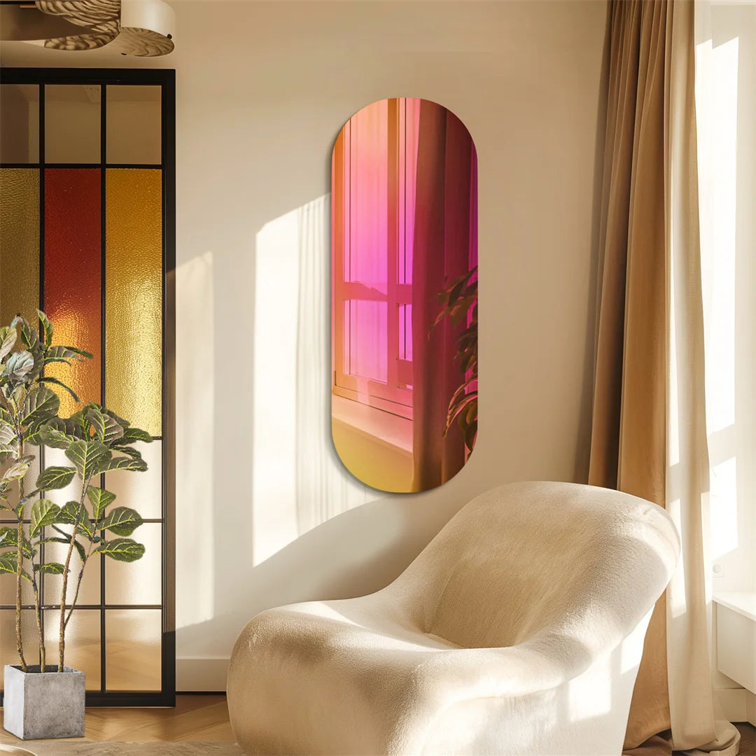 LUVODI Aesthetic Wall Mirror Iridescent Rainbow Glass