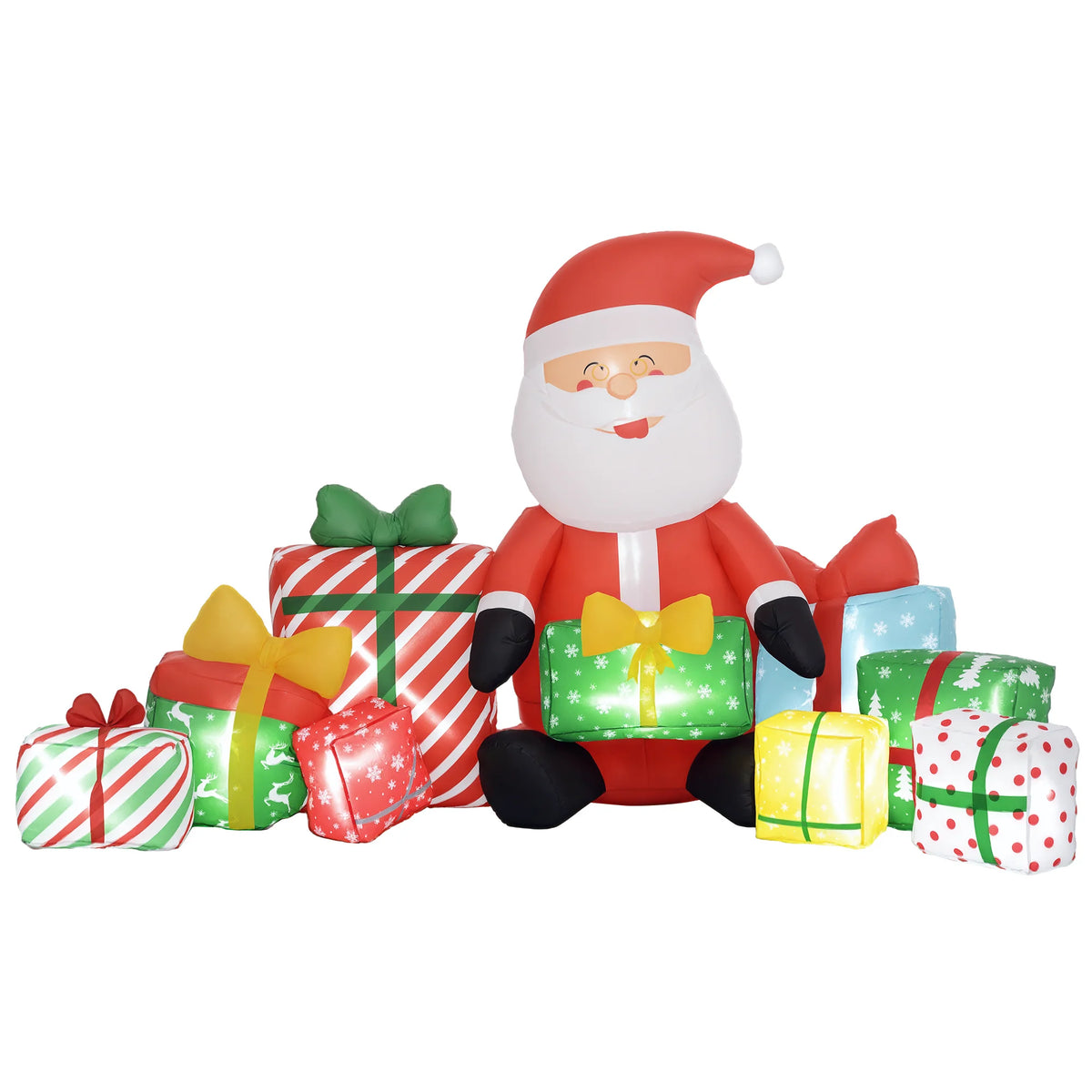 Outsunny Santa Claus Inflatable With Gift Boxes And Led Lights