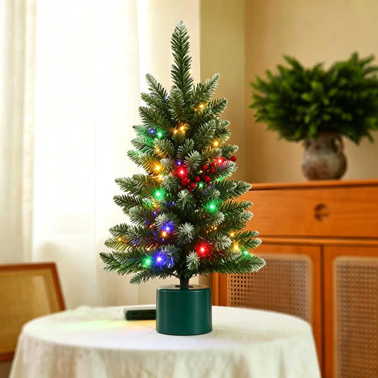 Rotating Musical Christmas Tree With Bright Led Lights Desktop Decor