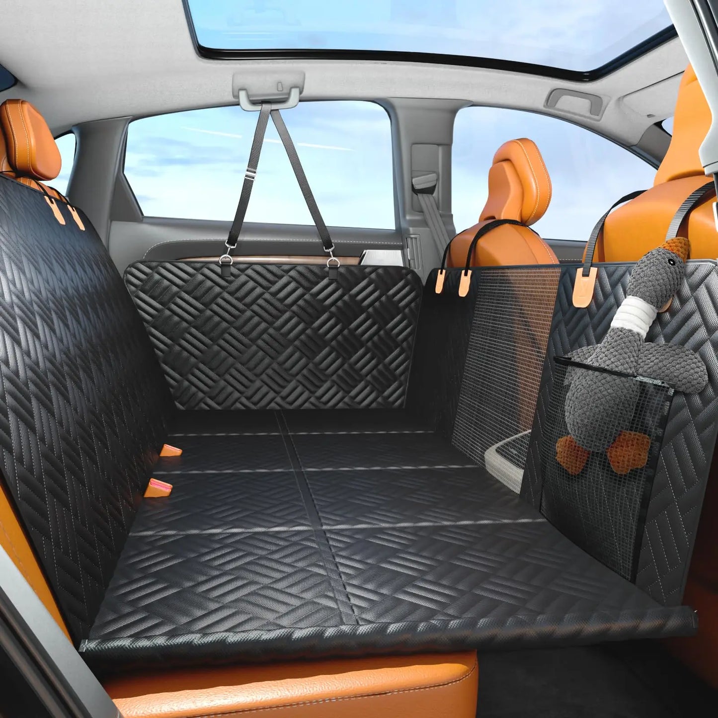 NONECN Car Rear Seat Dog Cover Hammock With Extender