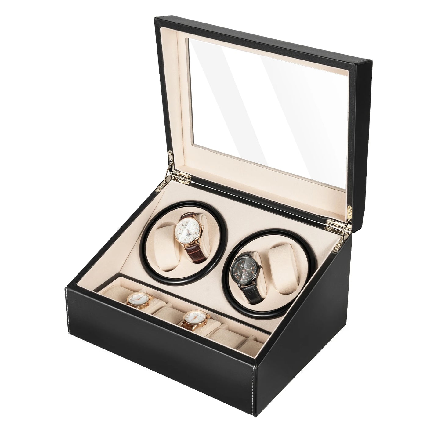 Hign-concerned Watch Winder Box With PU Leather Display Case