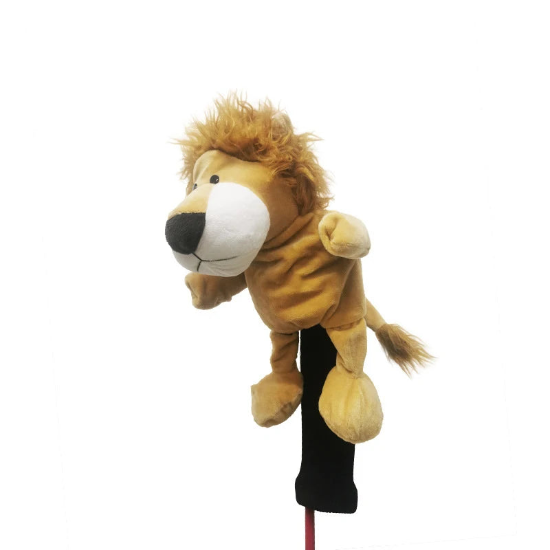 Golf Club Head Cover Animal Style Plush Protector for Woods Putters Soft Friction Prevention Golf Course Accessory