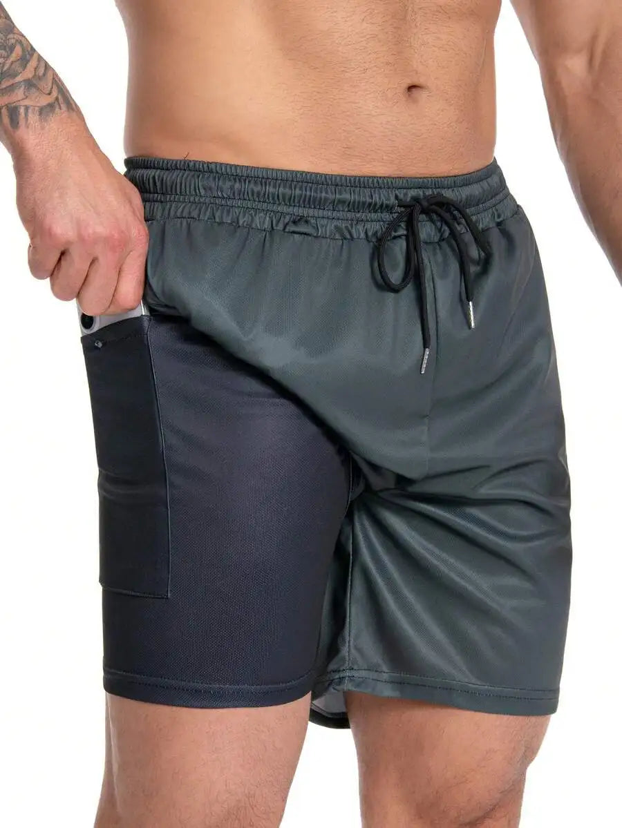 Mens Quick Dry Swim Trunks With Pockets Compression Stretch Board Shorts Breathable Fit
