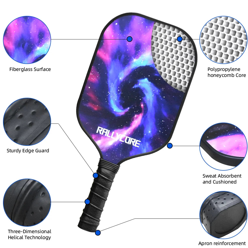 Premium Pickleball Paddles Set of 2 | Includes 4 Balls & Carry Bag | Indoor/Outdoor Use for Adults & Youth