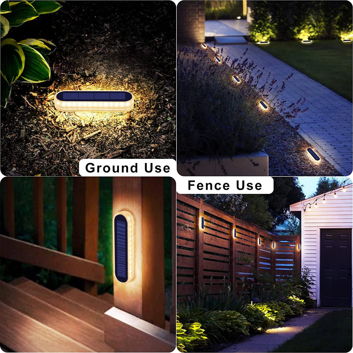 Waterproof Solar Deck Lights Auto On Off Four Pack Outdoor