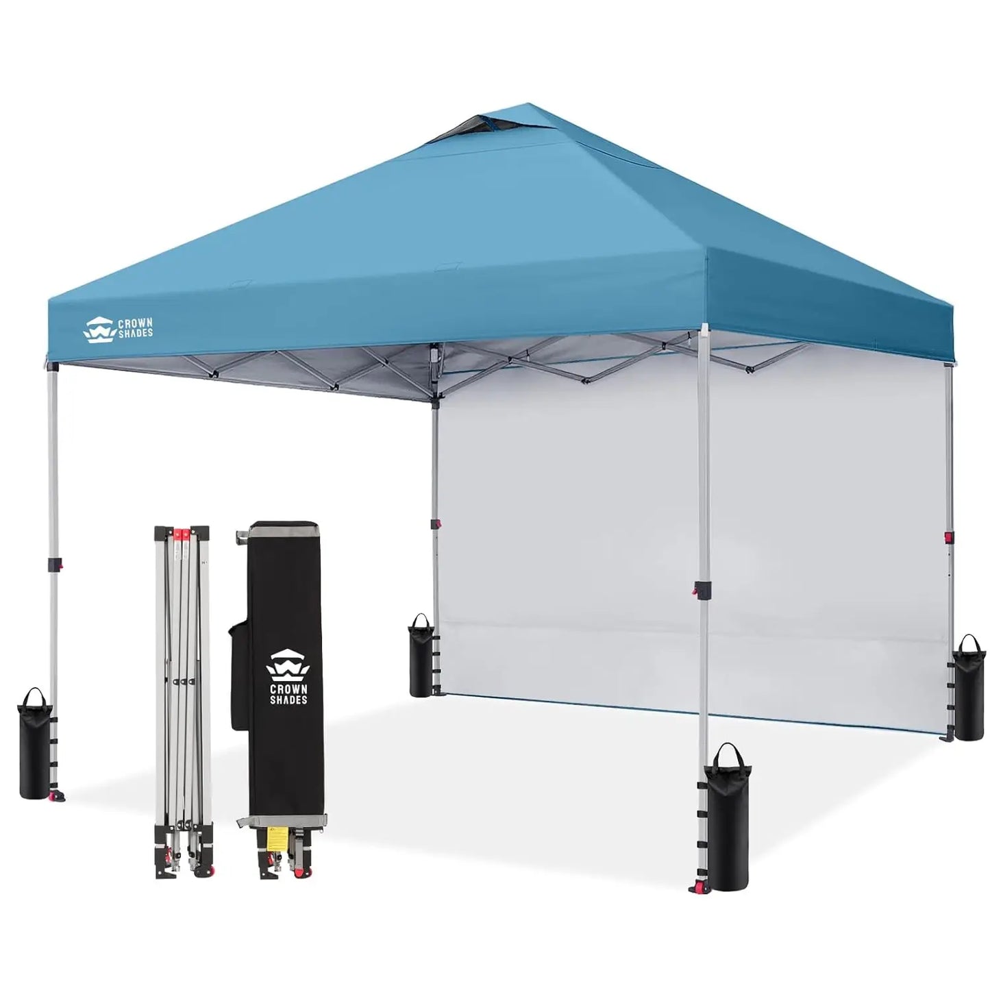 10x10 Ft Pop-up Awning with One Side Wall - One-click Setup Beach Tent - Outdoor Awning for Events and Parties, Customizable.