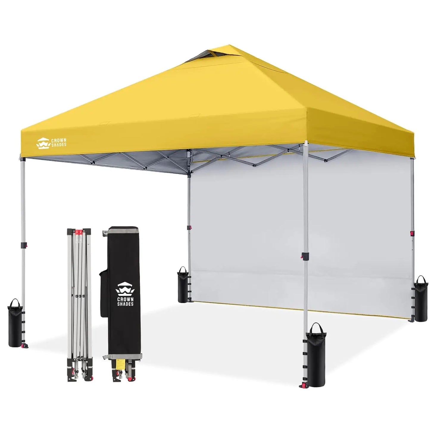 10x10 Ft Pop-up Awning with One Side Wall - One-click Setup Beach Tent - Outdoor Awning for Events and Parties, Customizable.