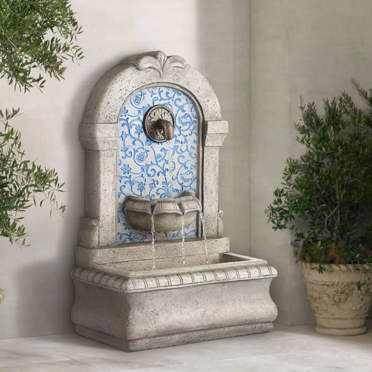 BestsellerBestsellerManhasset 30 1/4" High Large Italian Outdoor Decor Blue Faux Stone Floor Fountain Standing Waterfall Tiered