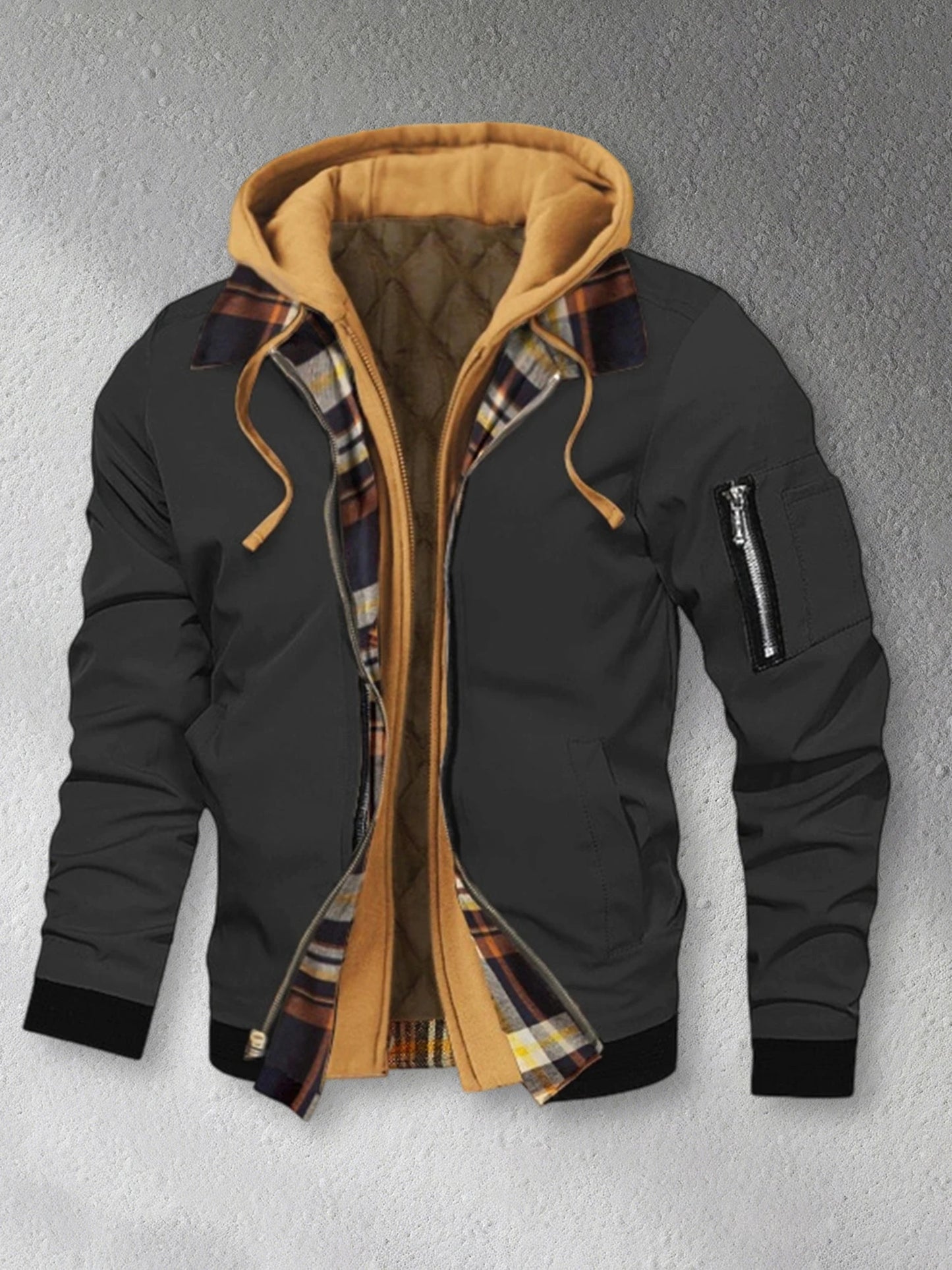 CN Guangdong Men Winter Hooded Jacket With Faux Fur Lining