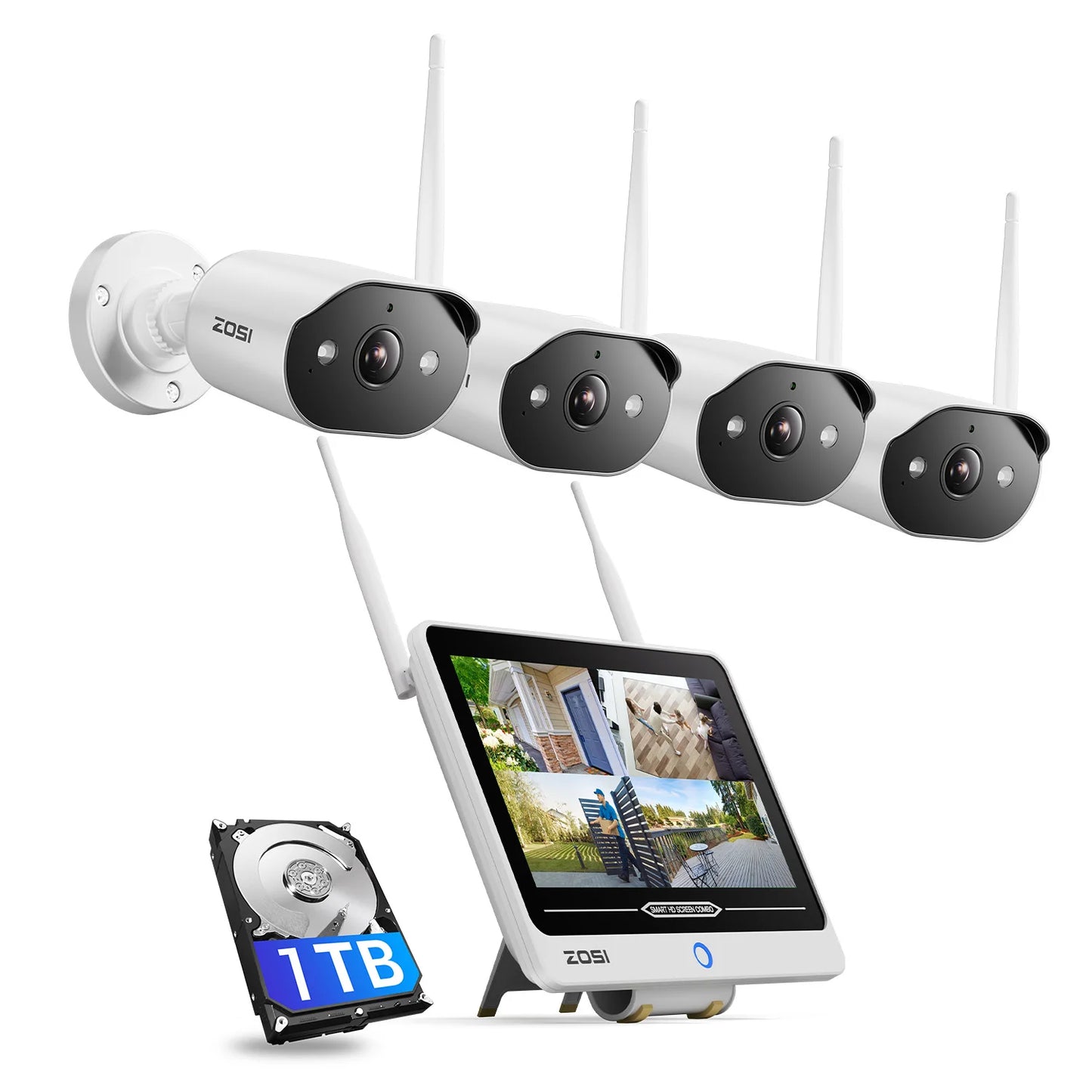 ZOSI 8 Channel 2K WiFi 6 Indoor Outdoor Security System