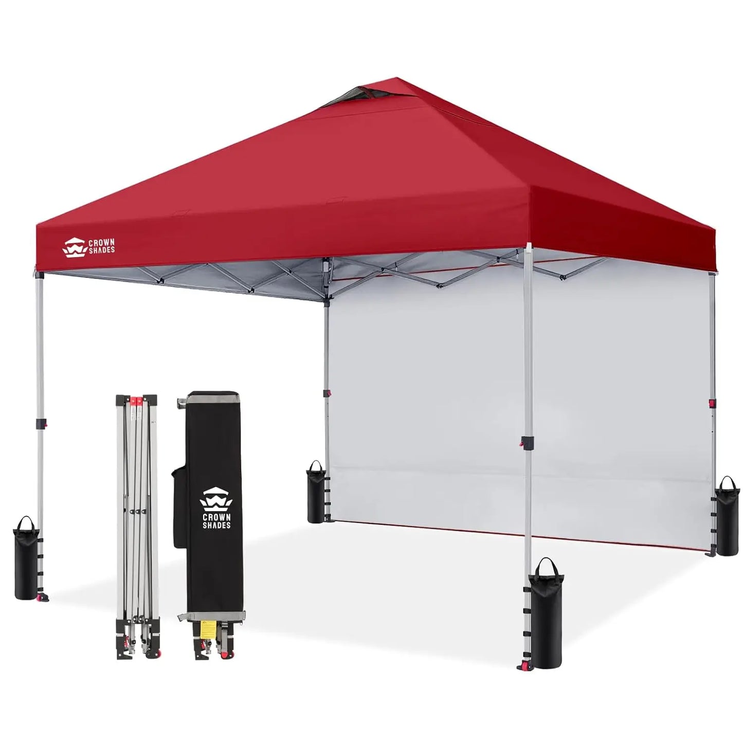 10x10 Ft Pop-up Awning with One Side Wall - One-click Setup Beach Tent - Outdoor Awning for Events and Parties, Customizable.
