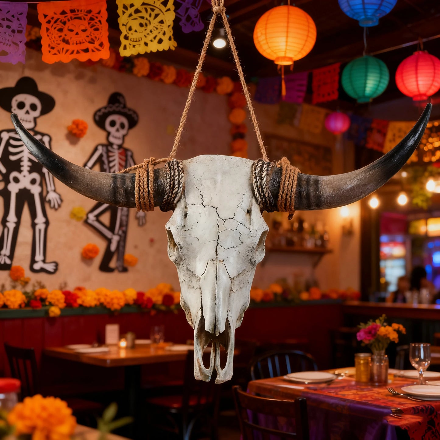 2025 New Arrival: Rustic Style Bull Skull, Large Longhorn Bull Skull, Handmade Western Decor, Wall Art for Men's Spaces