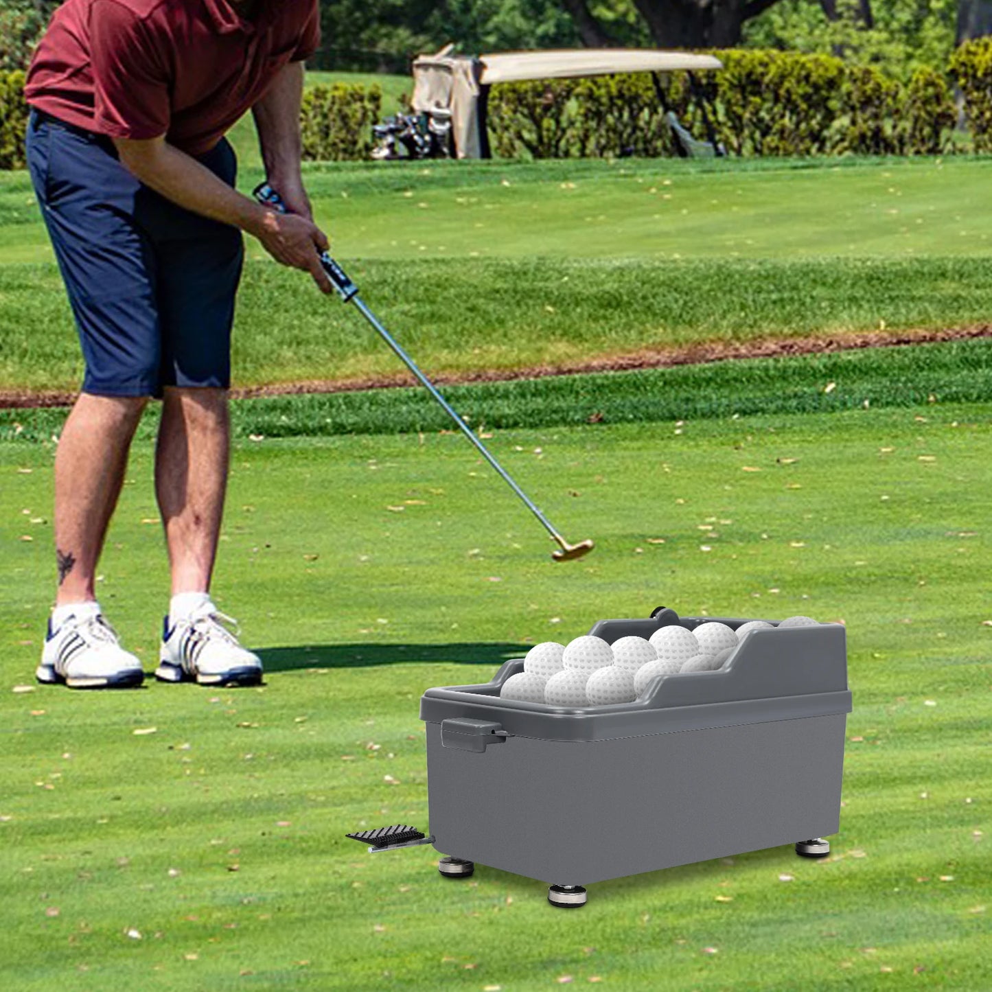 Semi-Automatic Golf Ball Dispenser 140 Golf Ball Dispenser Pedal Golf Serve Machine Golf Ball Pitching Club Organizer Tool