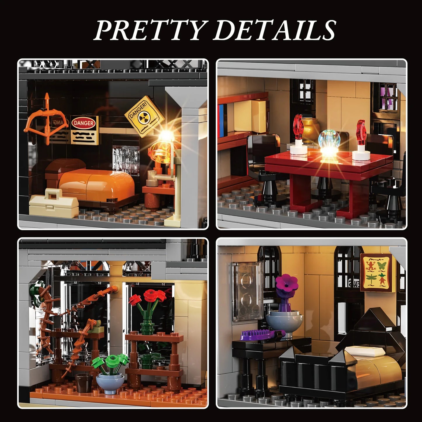 Gothic Nightfall Manor Building Blocks Desktop Ornament