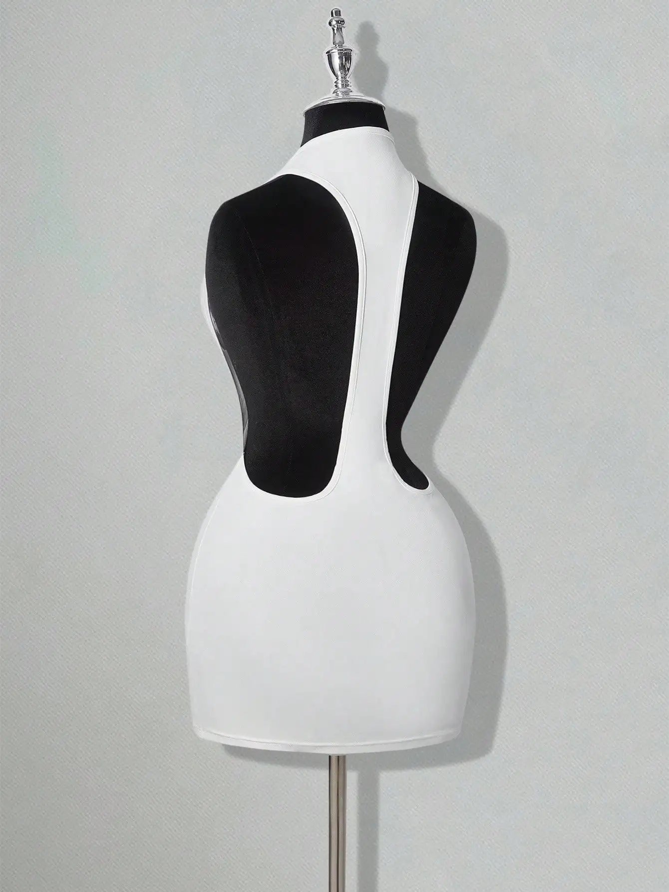 White Bodycon Mini Dress with Criss-Cross Backless Design
