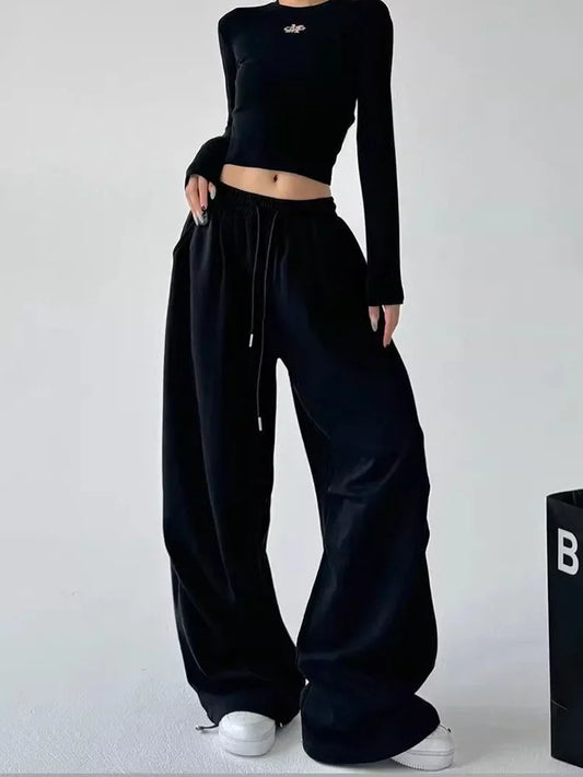 Harajuku Y2K Wide Leg Sweatpants For Women High Waist Joggers