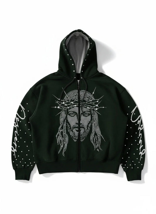 Casual Men's Hoodie With Diamond Pattern Three-Dimensional Design