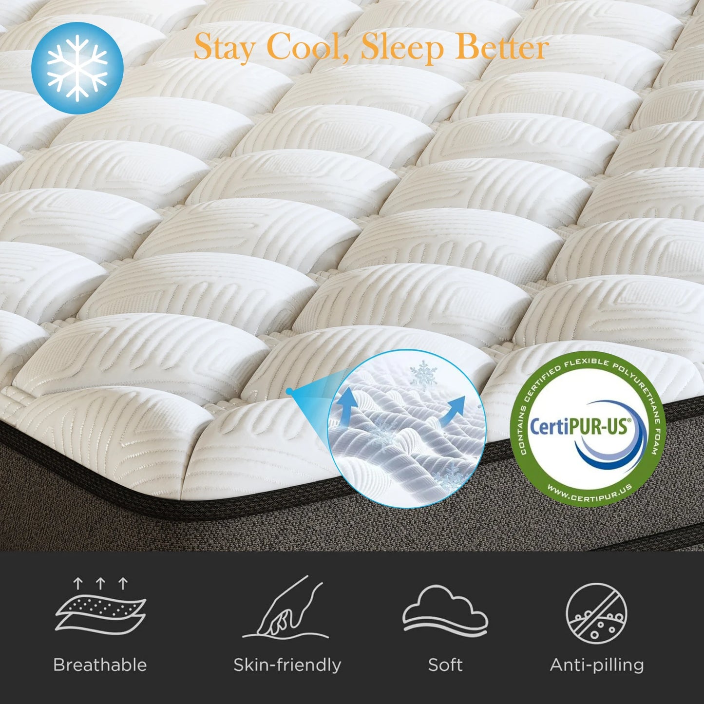 12inch Mattress in Twin, Full, Queen, And King Sizes - Ergonomically Designed, Medium Firm Hybrid Mattress, Cooling, Motion Isolation, Certipur- - for Pressure Relief And Comfort,Box-Packed for Bedrooms, Guest Rooms And Hotel