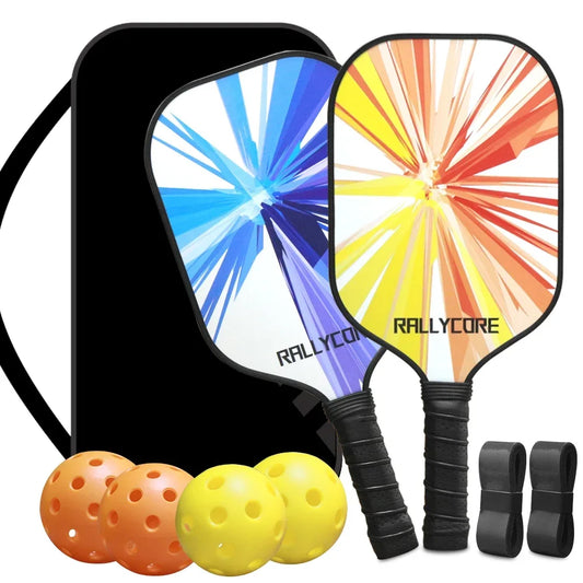 Premium Pickleball Paddles Set of 2 | Includes 4 Balls & Carry Bag | Indoor/Outdoor Use for Adults & Youth