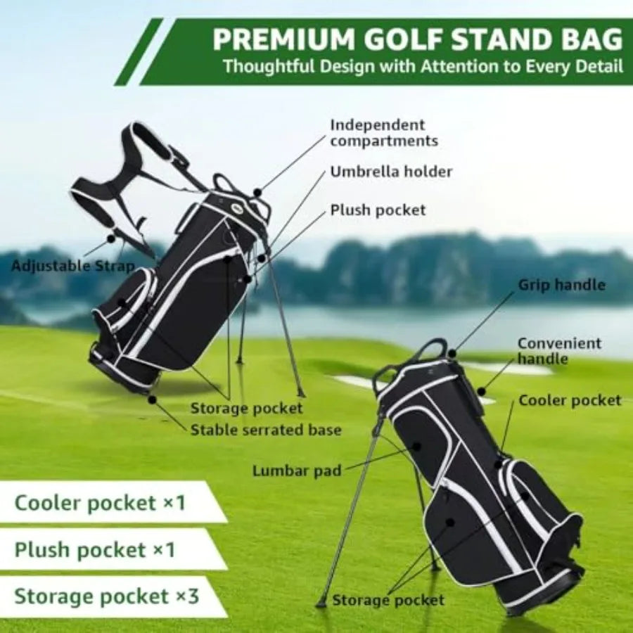 Golf Clubs Set for Men, Complete Mens Golf Clubs Full Set Right Handed Includes Stand Bag with Rain Hood, 1#Driver 3#Wood 5# 6#