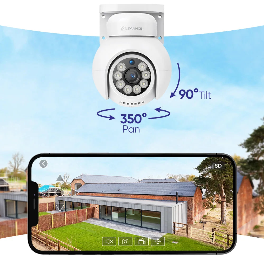 SANNCE 4K UHD 8MP POE Security Camera System 16CH NVR color Night Vision Camera ONVIF,4K Outdoor Security PT IP Cameras