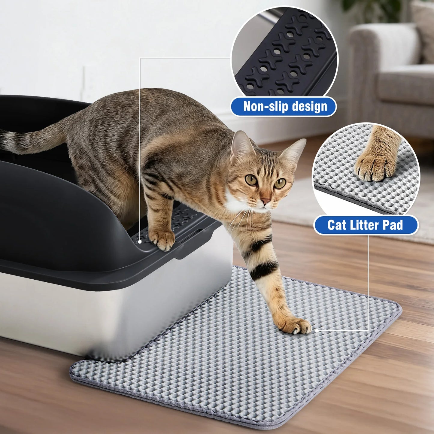 JHK Stainless Steel Cat Litter Box With Lid