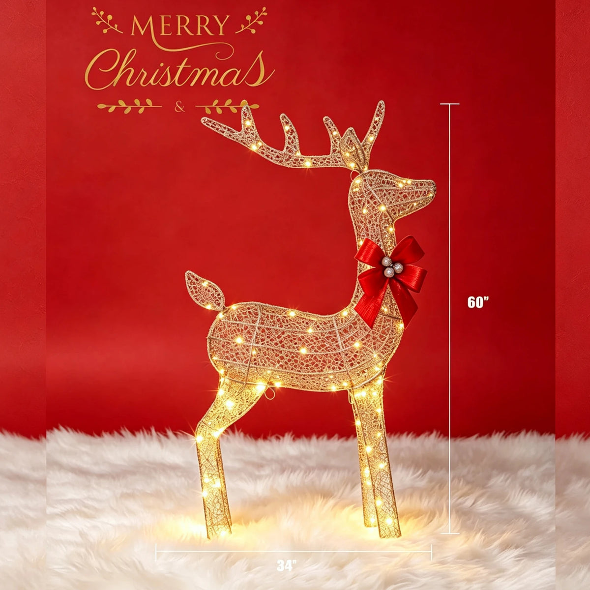 HiMISS Christmas Deer Family Outdoor Led Yard Garden Decor