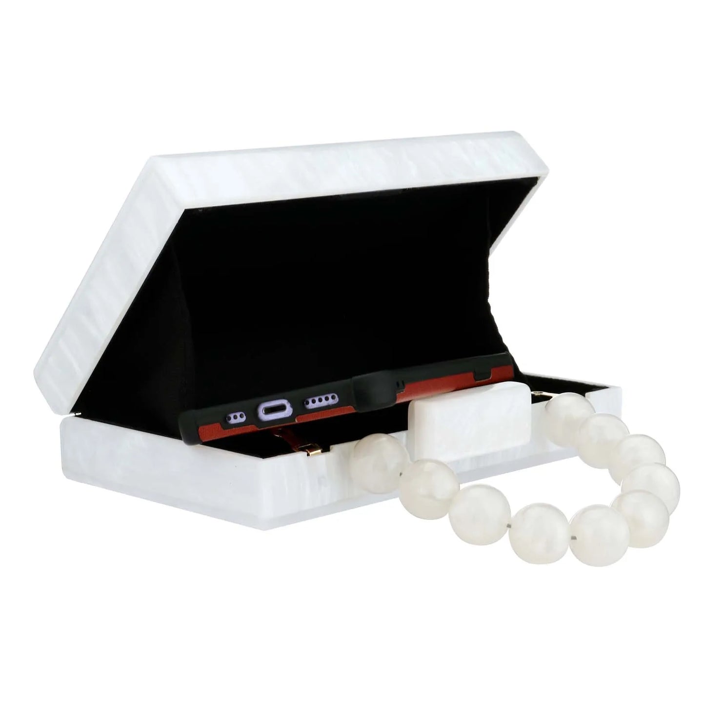 Acrylic Pearl Clutch Bag Small Square Bags Shopping Wedding Beach Evening Party Dinner Dress Purses PVC Women Purse