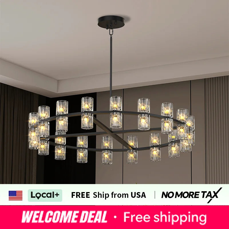ZHIKEA Crystal Chandeliers Led Lights For Living Rooms