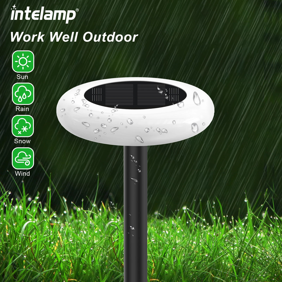 Intelamp Solar Outdoor Pathway Garden Lights For Patio Yard