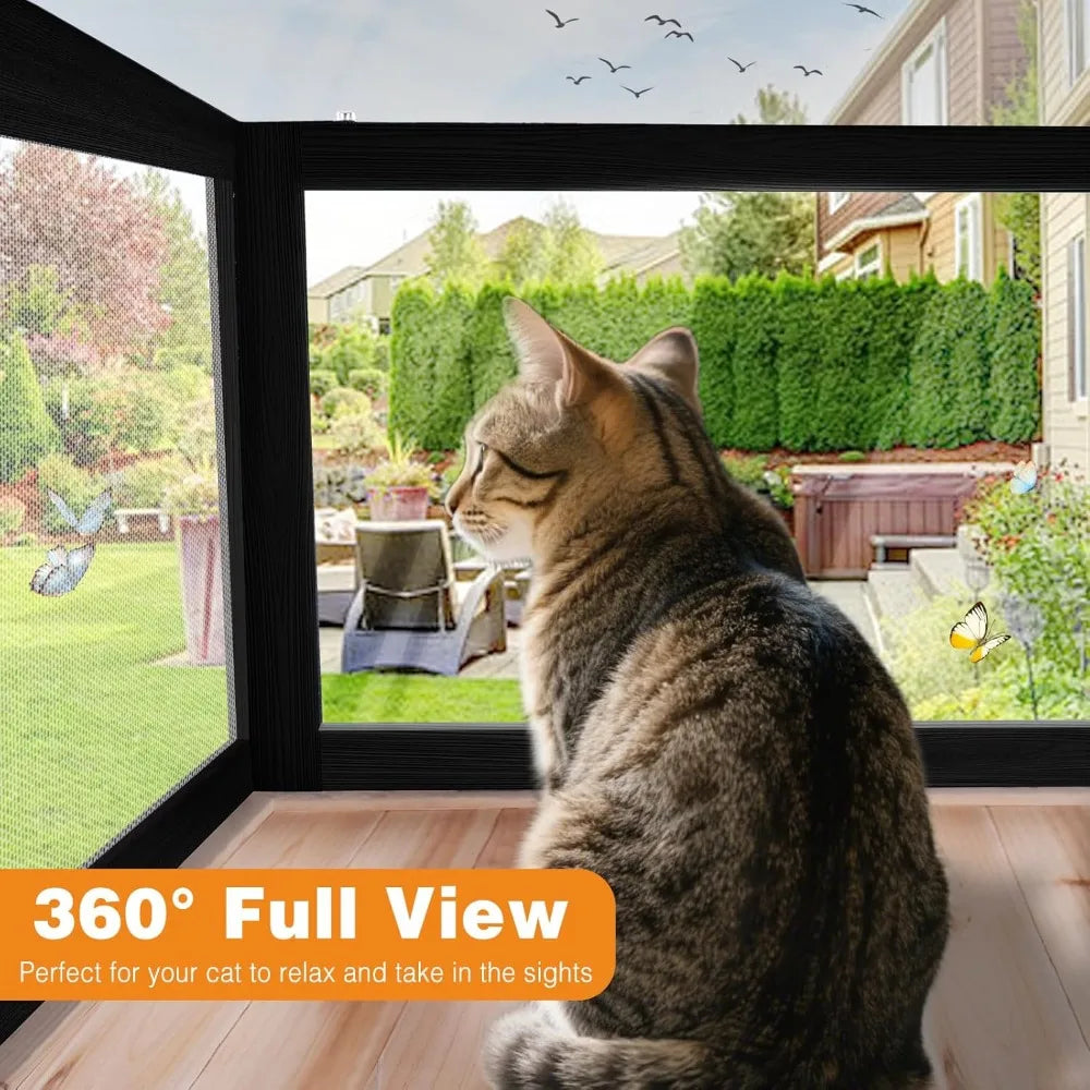 Window Box Outdoor Cat Enclosure Catio With Bug Proof Mesh