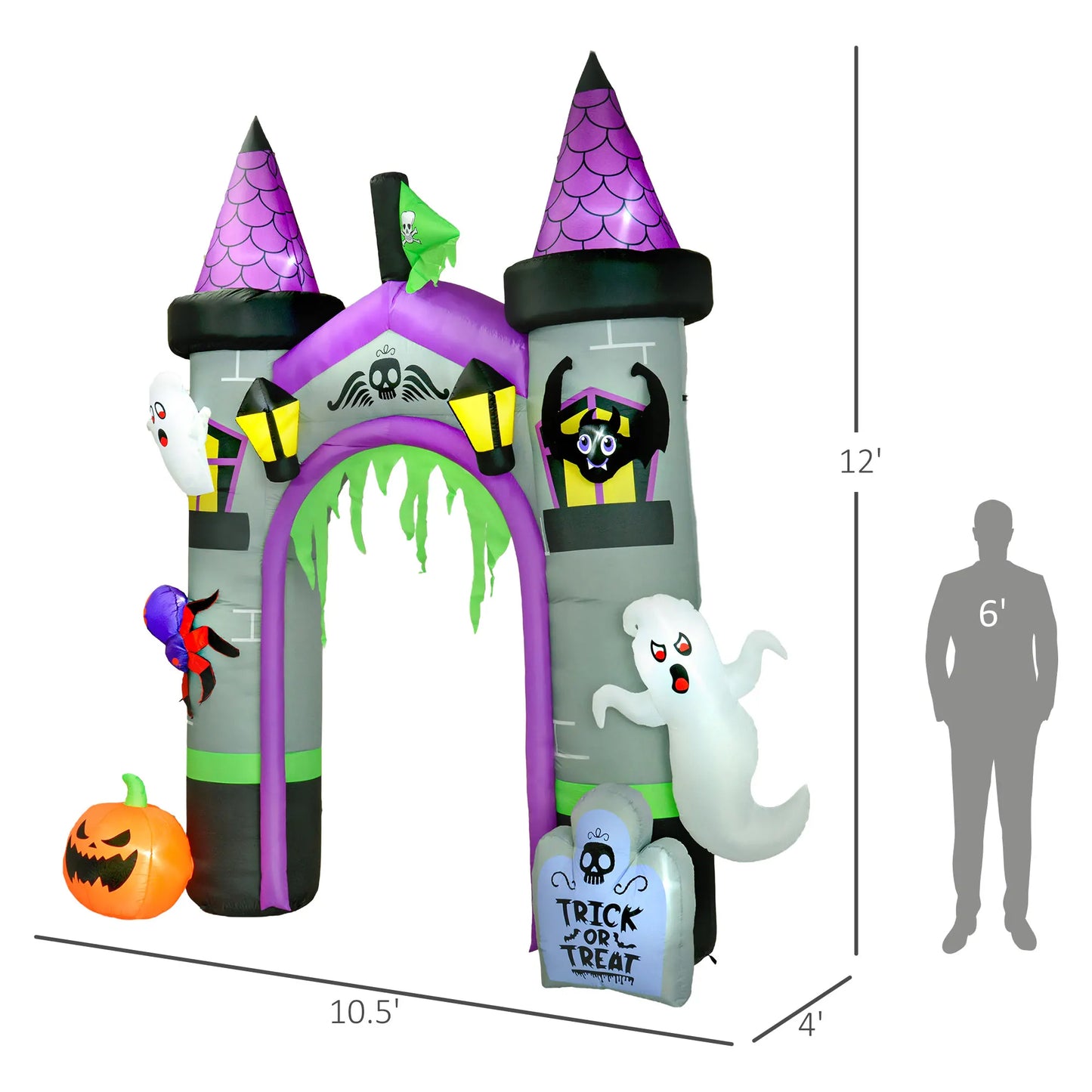12ft Halloween Inflatable Archway Outdoor LED Display