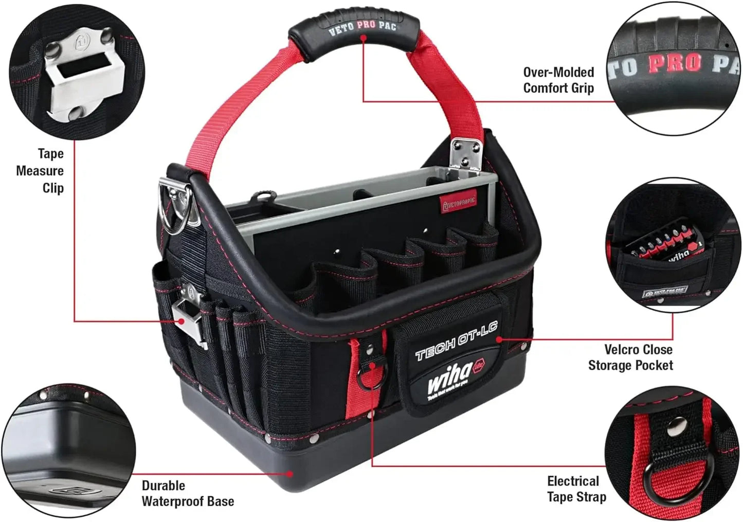 HOT SELLIG QUALITY 91239 11 Piece Veto RedStripe TECH OT-LC Open Tote Tool Kit