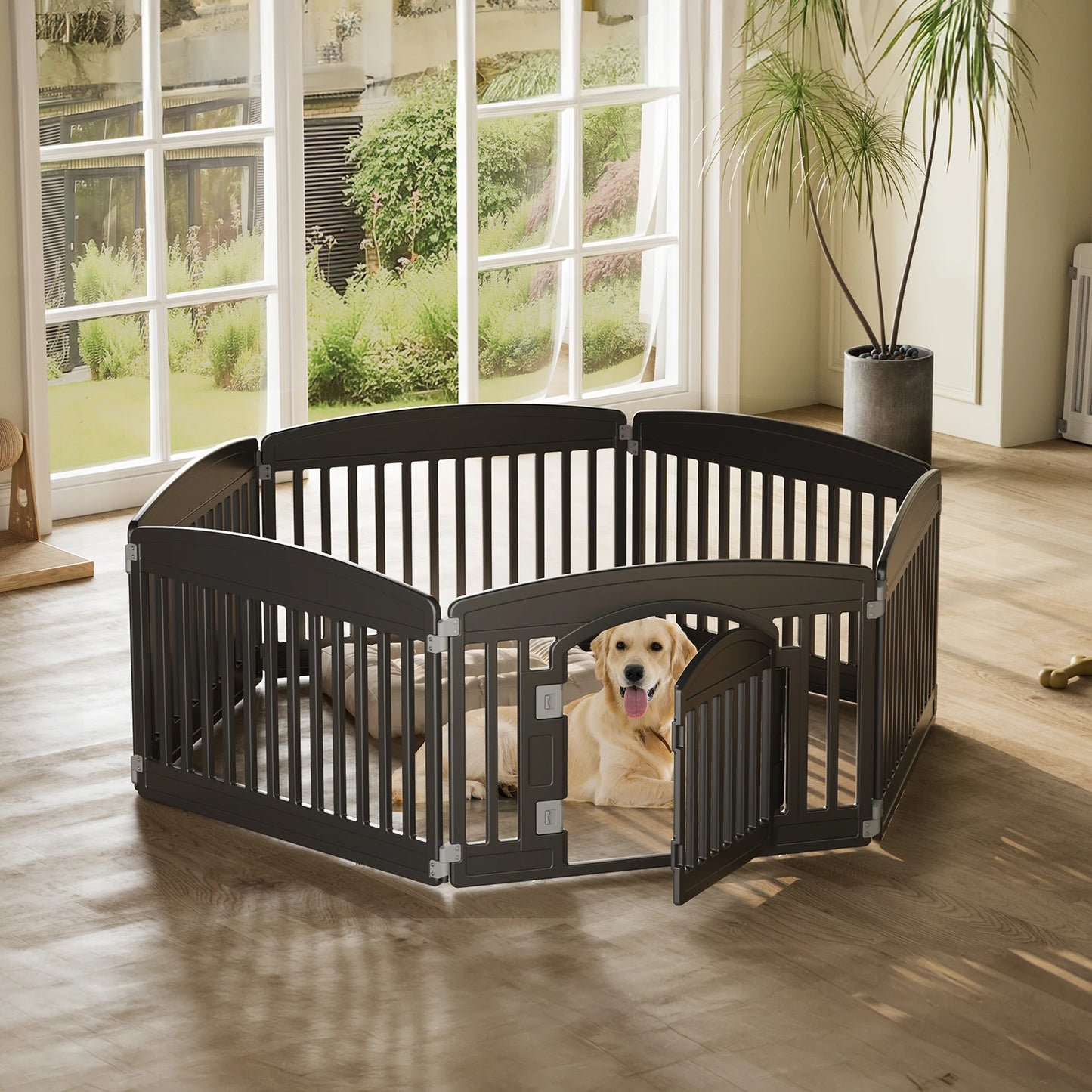 JHK Plastic Dog Playpen Portable Indoor Outdoor Fence