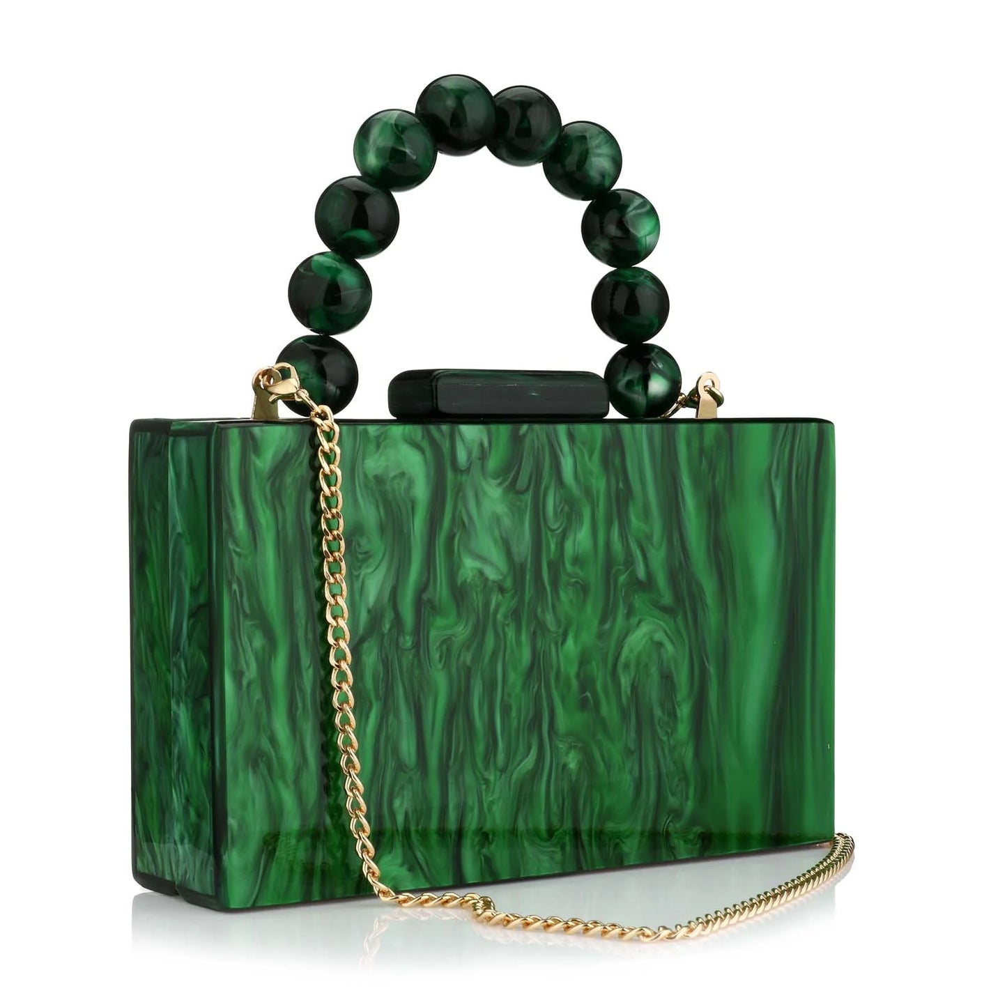 Acrylic Pearl Clutch Bag Small Square Bags Shopping Wedding Beach Evening Party Dinner Dress Purses PVC Women Purse