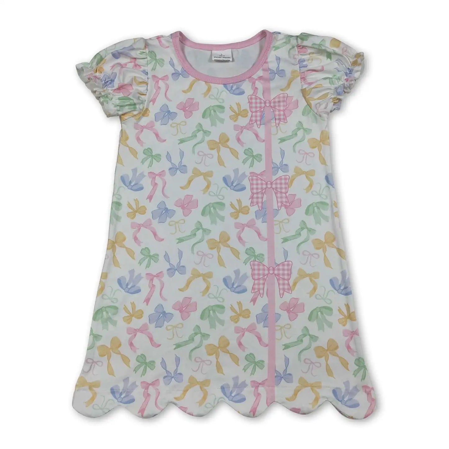 light yellow scallop dress for baby girls