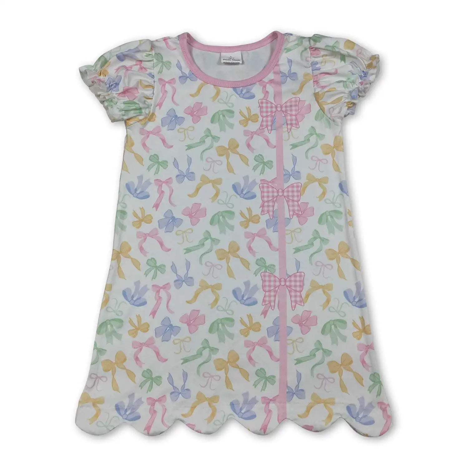 light yellow scallop dress for baby girls