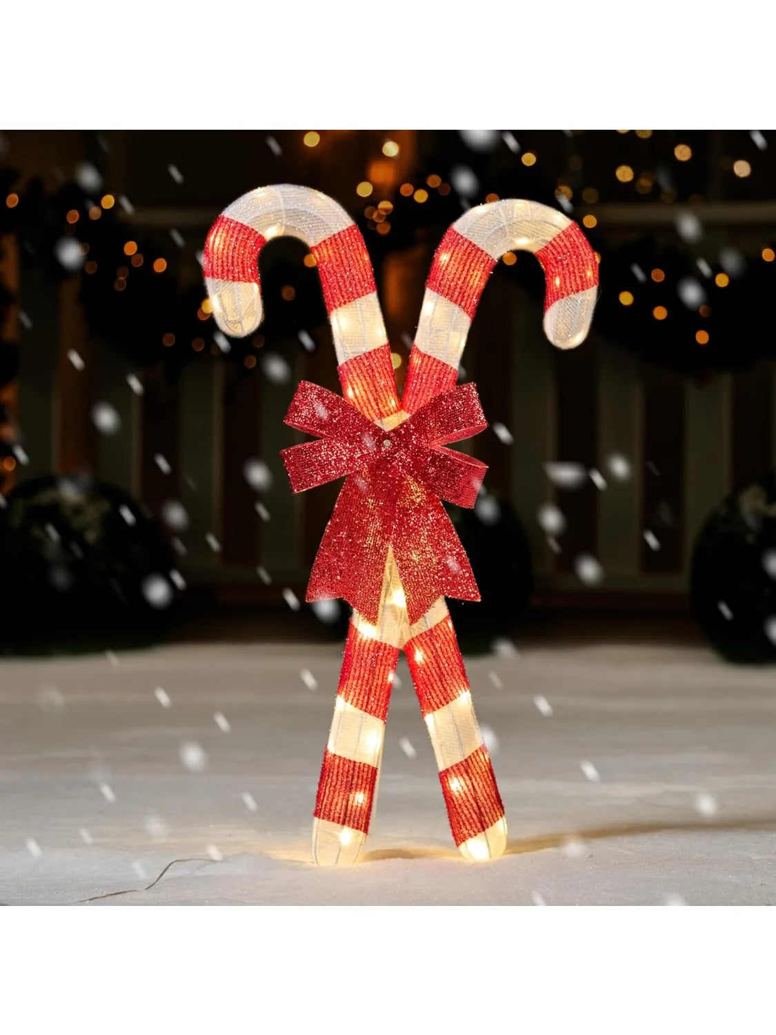 Joyfy Lighted Candy Cane Christmas Decor 50 LED Candy Canes