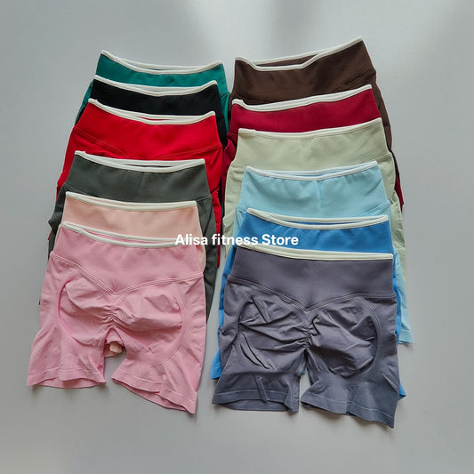 Women's High Waist Seamless Yoga Shorts Summer High Stretch Gym Shorts Running Shorts Pilates Wear Cycling Training Shorts