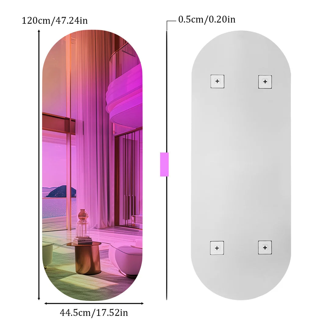 LUVODI Aesthetic Wall Mirror Iridescent Rainbow Glass