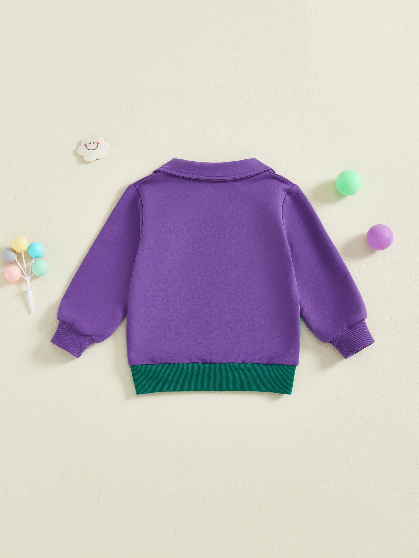 Toddler Baby Boy Carnival Sweatshirt Pullover Long Sleeve Lapel Collar Patchwork Upper Zipper Fall Tops